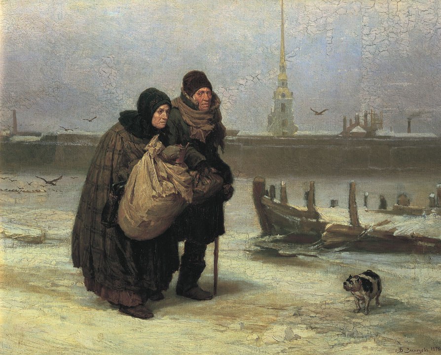 Виктор Васнецов - С квартиры на квартиру, 1876, масло, холст, 53.5 x 67.2 см...