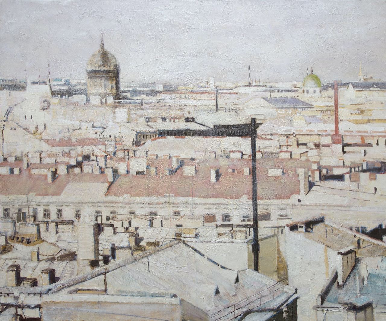 Юрий Первушин (1970) 
«Roofs 20» 2010-е 
холст, акрил. 110х130 см...