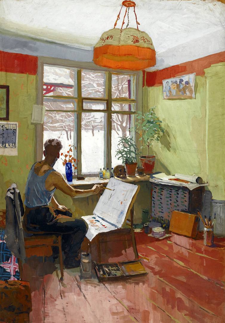 Виктор Попков
Зимой в студии. 1960-е

Victor Popkov
In winter in the studio.