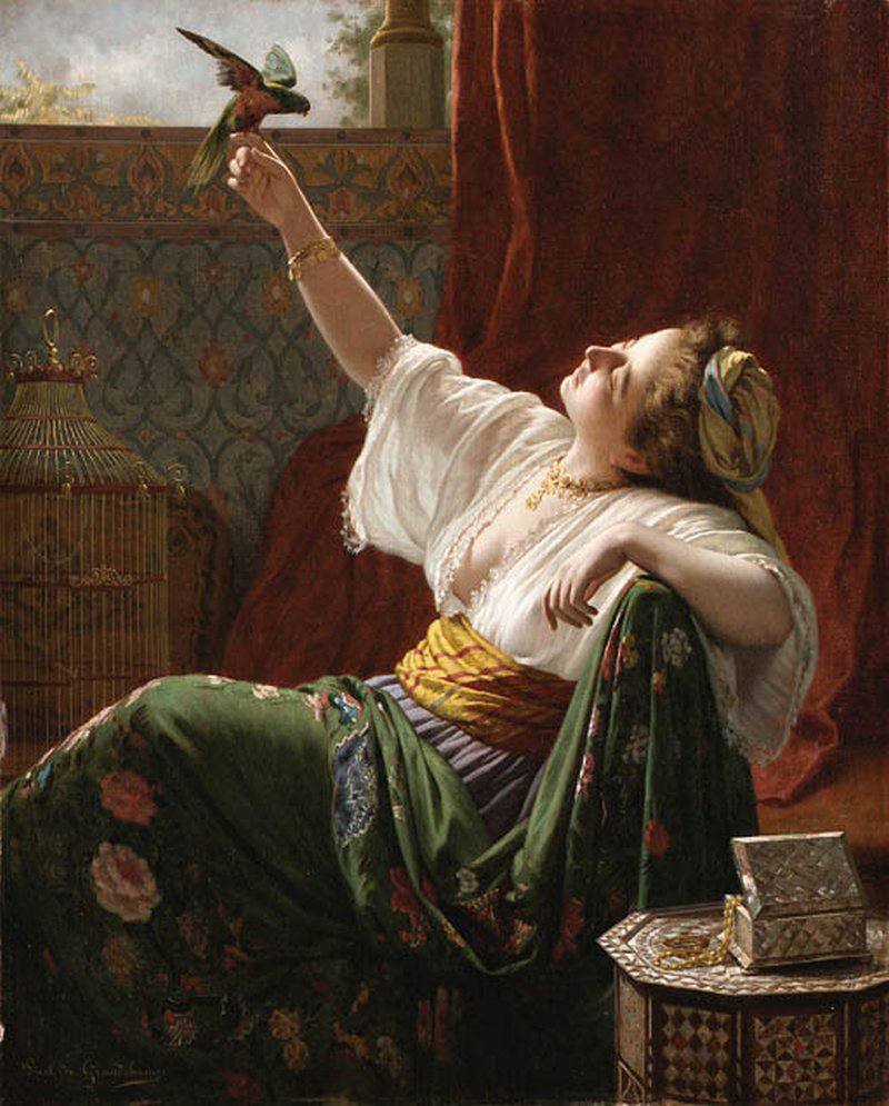 Louis Émile Pinel de Grandchamp

«A Beauty Holding a Bird»
19th century